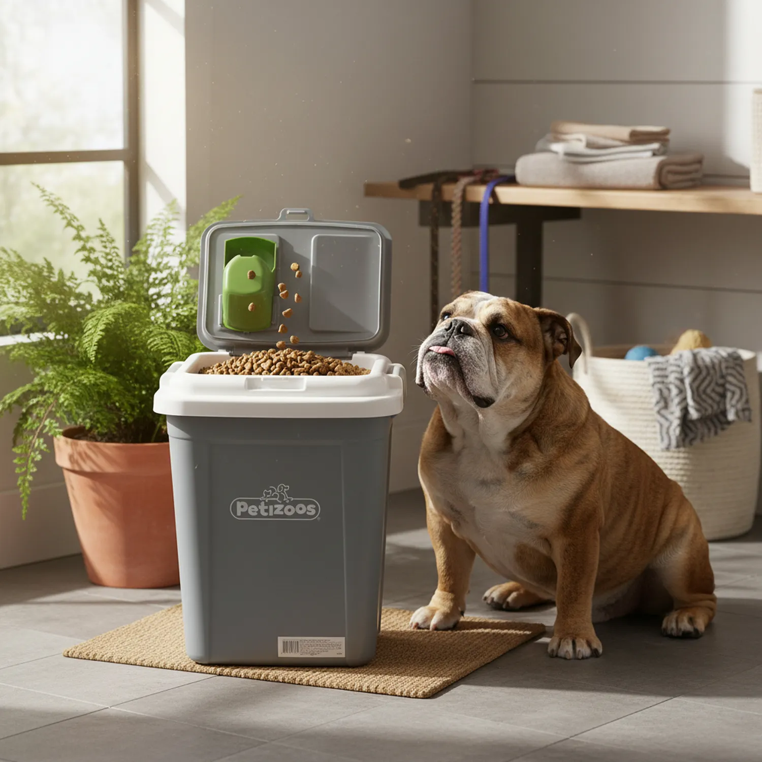 Contenedor Para Perro De Alimento 16 Kg Gris