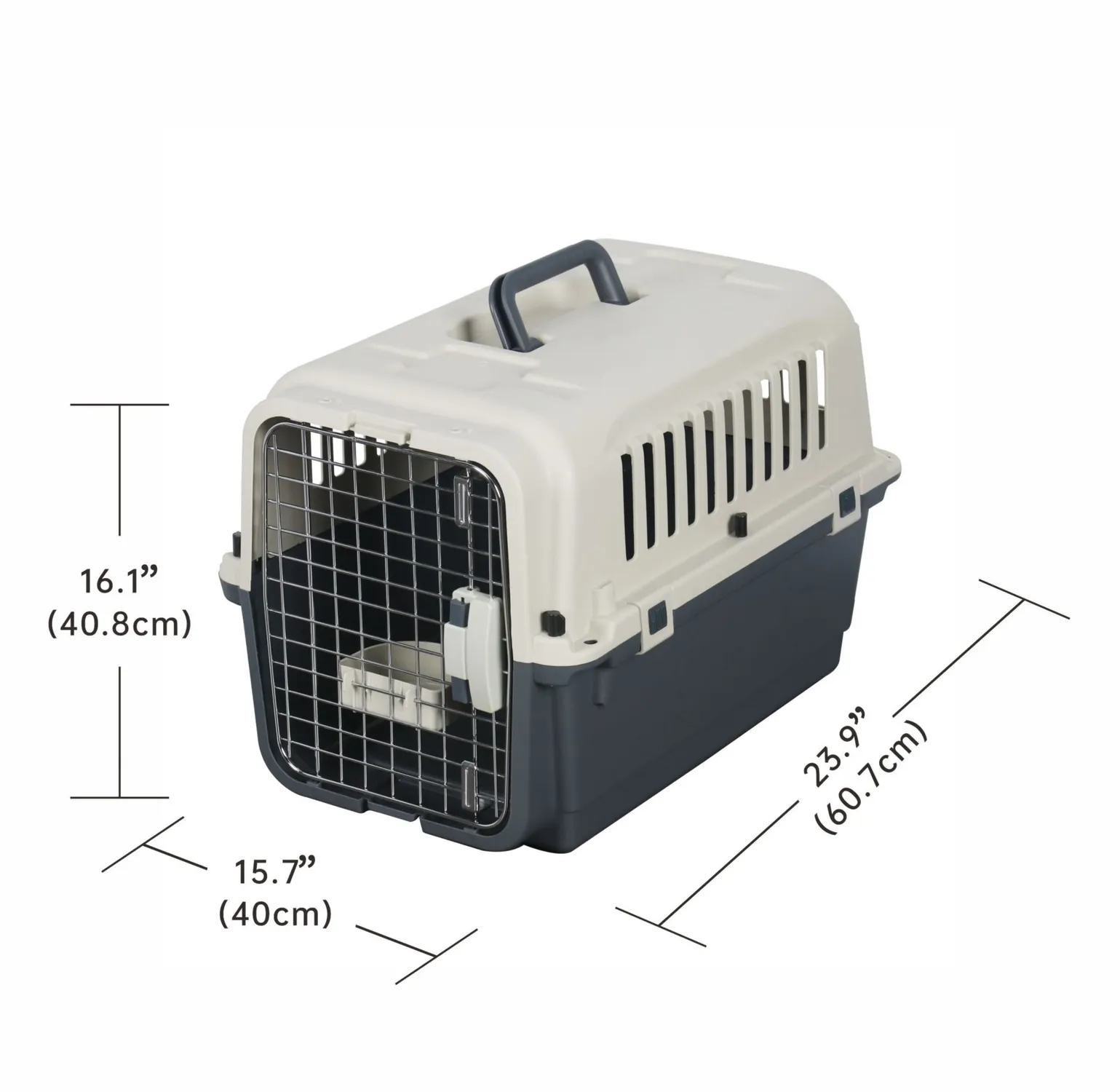 Guacal Para Mascotas Plastico 60.7x40x40.8cm Mediano Crema 7