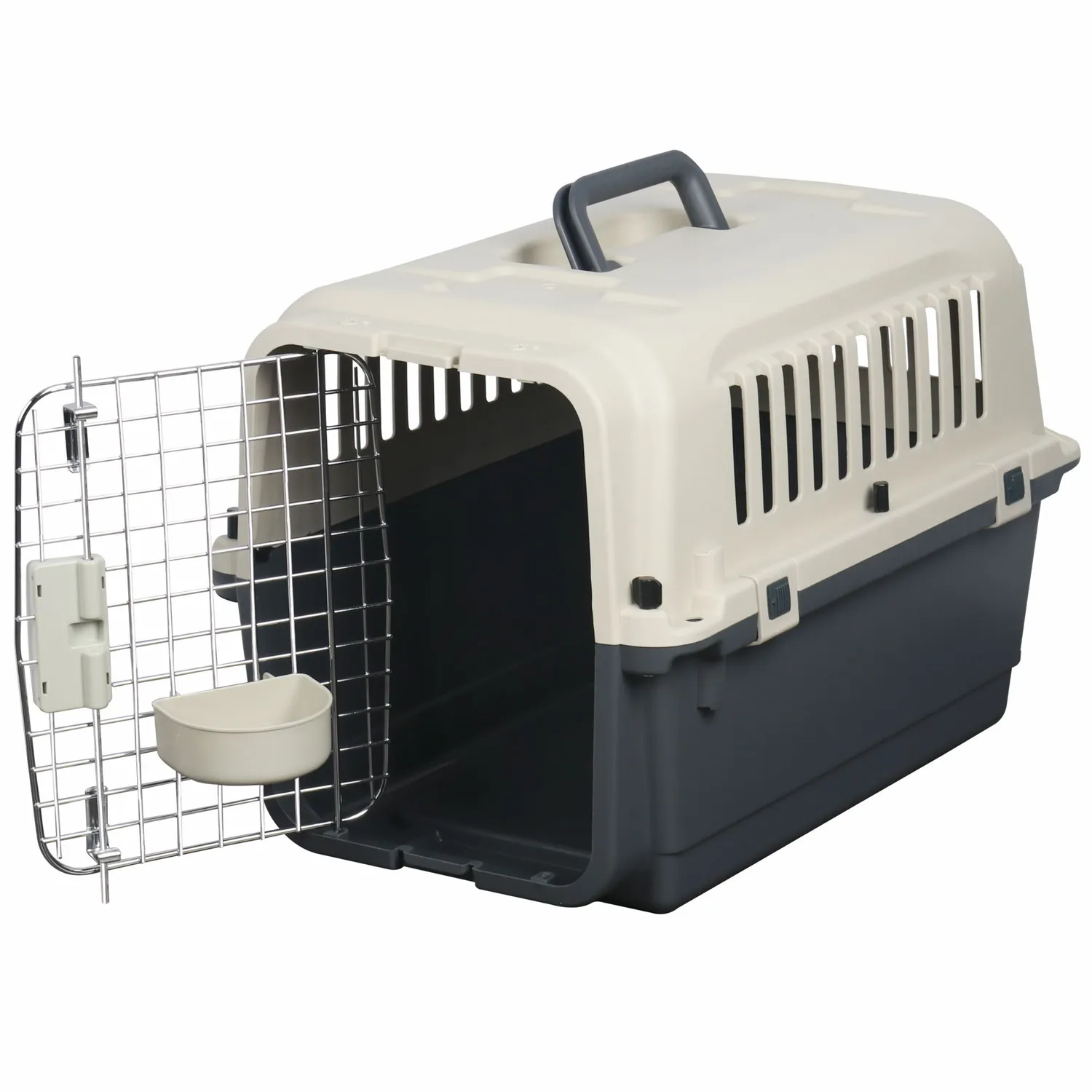 Guacal Para Mascotas Plastico 50x33.3x33cm Mediano Crema 6