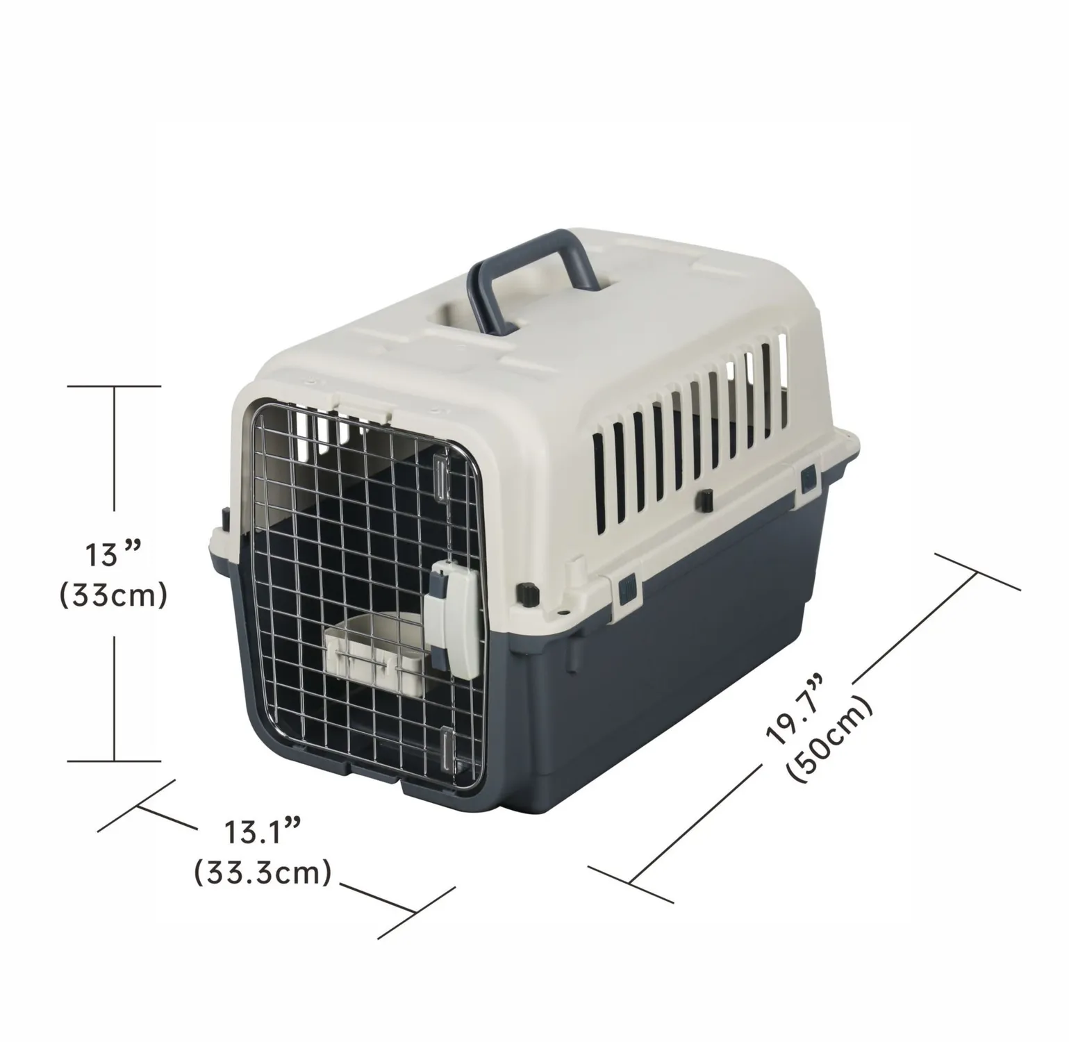 Guacal Para Mascotas Plastico 50x33.3x33cm Mediano Crema 8
