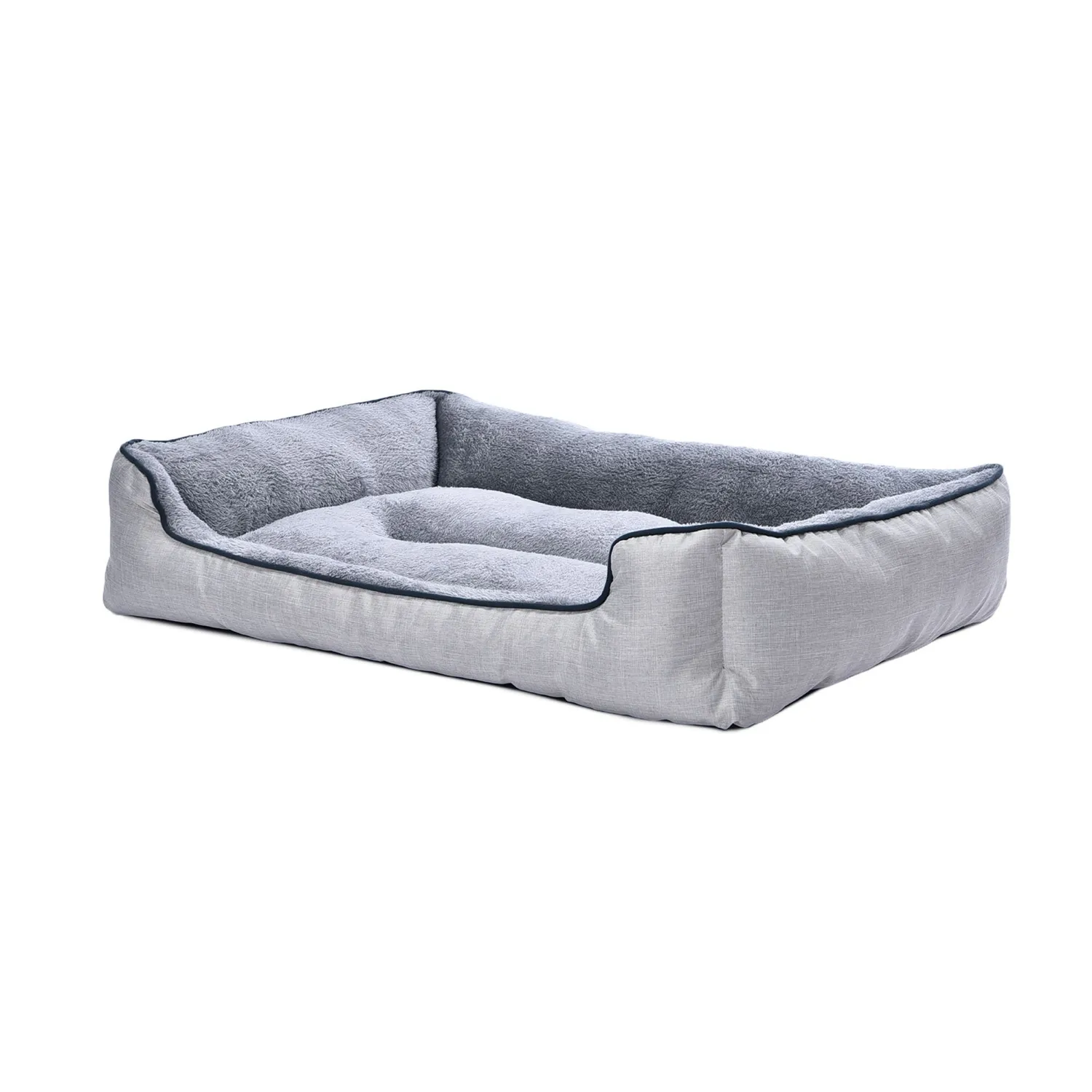 Cama Perro Talla L 90x68 Cm Beige Gris Petizoos