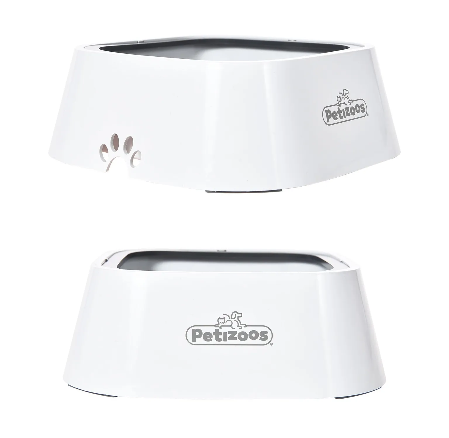 Bebedero Para Perro  Antiderrame 22.5x22.5x7.8cm Blanco Petizoos