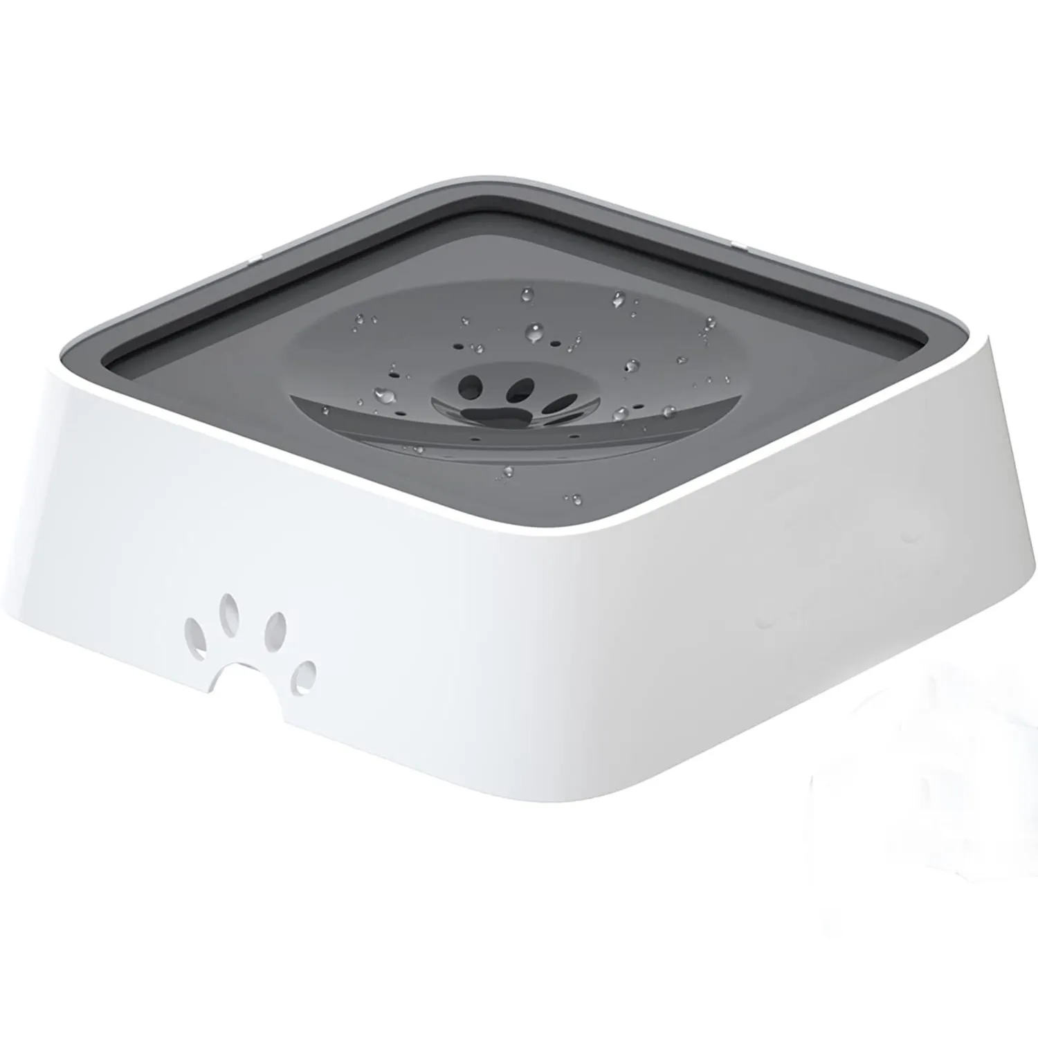 Bebedero Para Perro  Antiderrame 22.5x22.5x7.8cm Blanco Petizoos 4