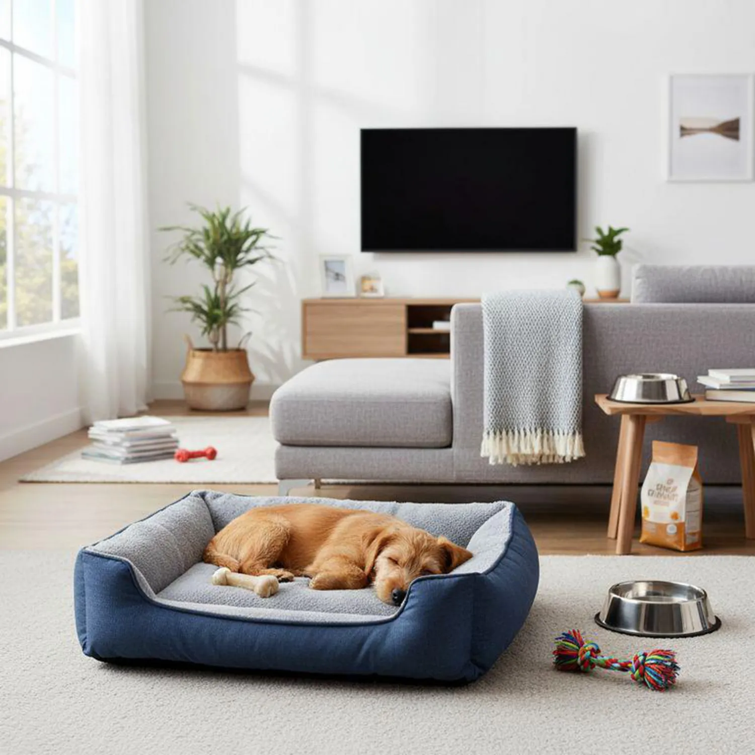 Cama Para Mascotas 75x68x20cm Mediana Azul Petizoos