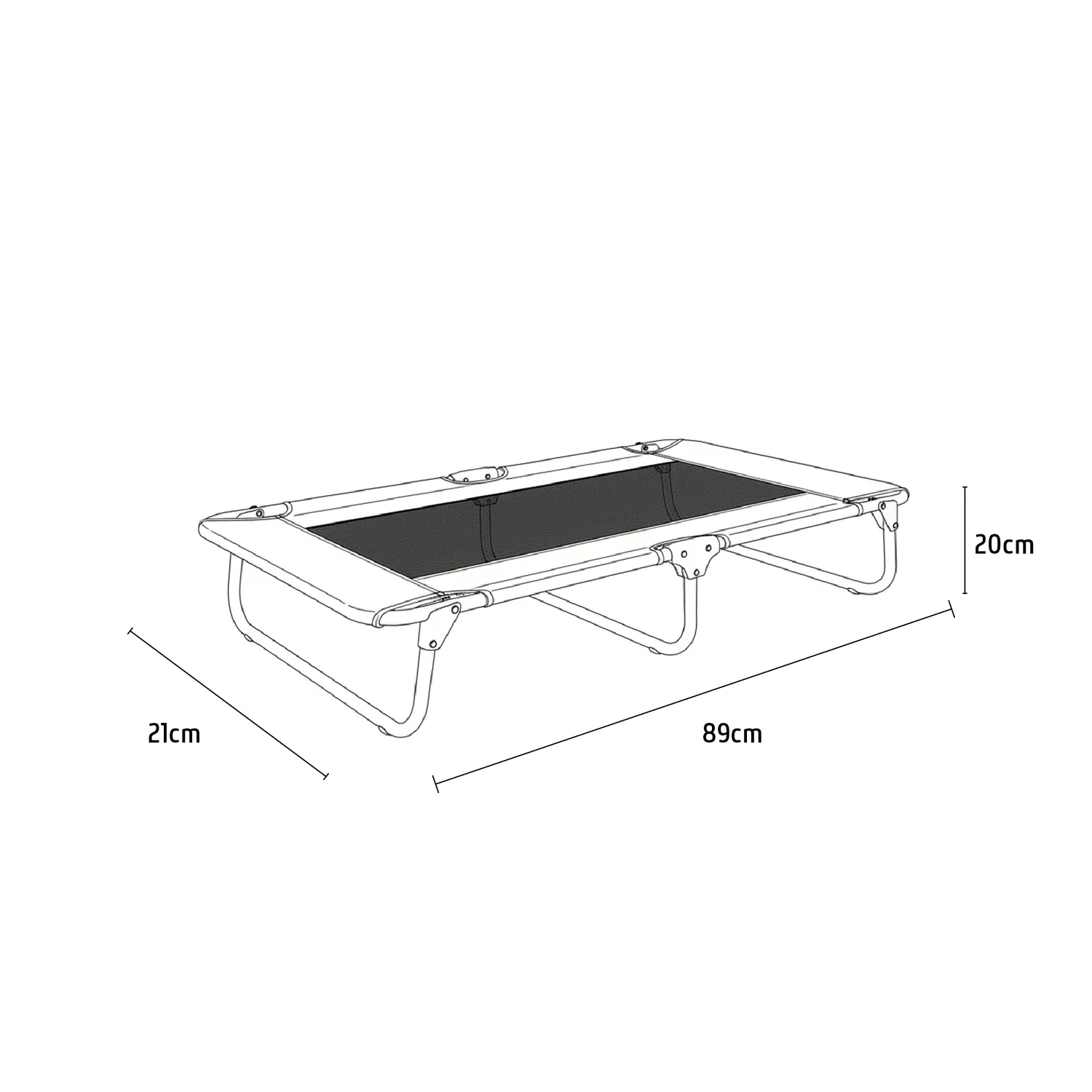 Cama Elevada Para Perro 89x61x20cm Gris 8