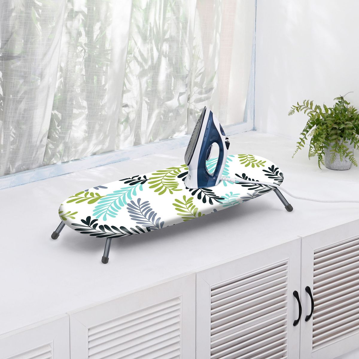 KLEINE WOLKE - Mesa de Planchar Plegable Nature Kleine 81.3x12x30.5cm con Altura Regulable