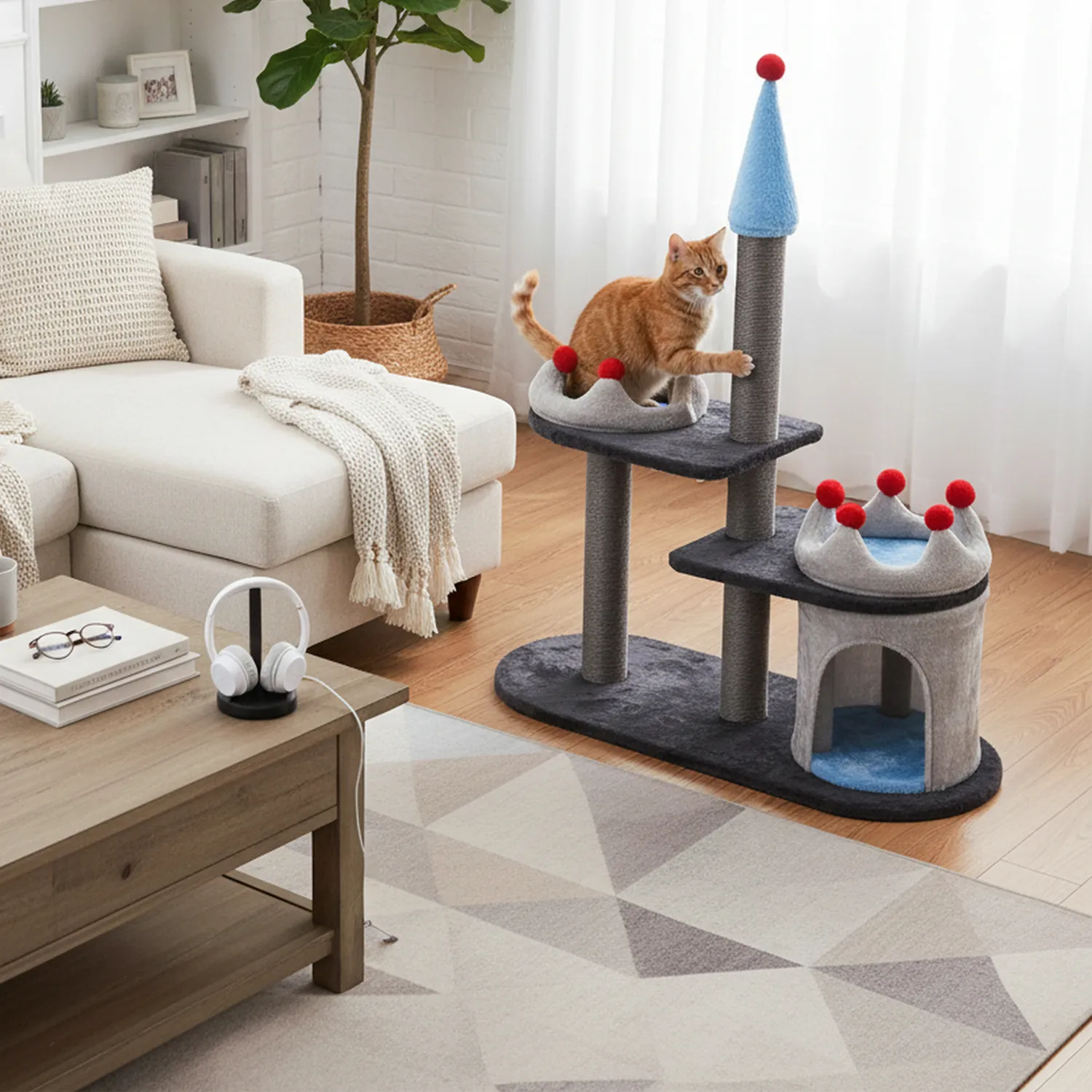 Rascador Para Gatos 97x90x116cm Grande Gris 
Petizoos 4