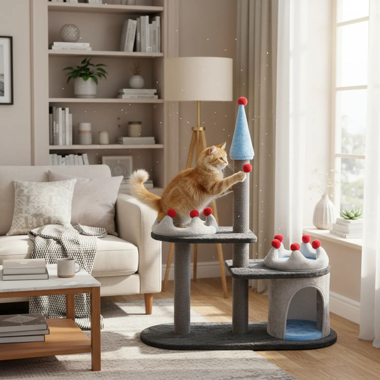 Rascador Para Gatos 97x90x116cm Grande Gris 
Petizoos 5