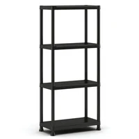 Estantería Plástica 4 Niveles 60x135x30 cm Negro