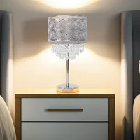 Lámpara Mesa Lagrima 1 Luz E27 Plata