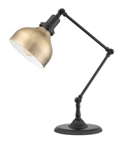 Lámpara Mesa Fabric 1 Luz E27 Dorado/Negro