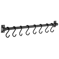 Barra de Cocina 8 Ganchos Negra Just Home Collection