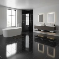 Piso Porcelánico Pulido Puro Black 60x60 Cm Caja 1.44 m2 Holztek