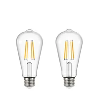 Set de 2 LED Fil St64 E27 Tran Luz Cálida Certificado