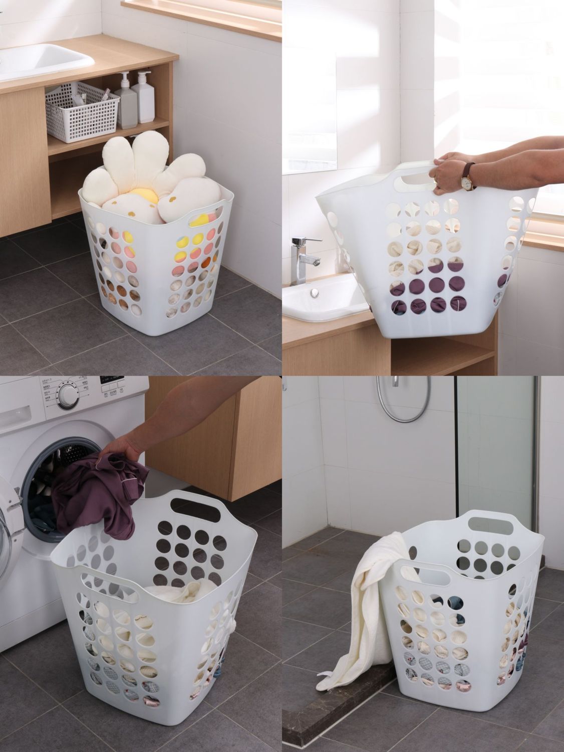Canasta Plástica para Ropa 50 Litros Redonda Blanca Kleine - Homecenter ...