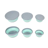 Set X 3 Bowl Colapsables Con Tapa Para Camping Klimber