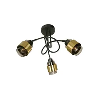 Lámpara Techo Luigi 3 Luces E27 Negro/Dorado
