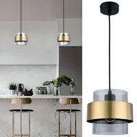 Lámpara Colgante Luigi 1 Luz E27 Negro/Dorado Certificado Just Home Collection
