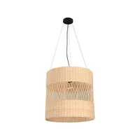 Lámpara Colgante Spiga 1 Luz E27 Negro/Natural