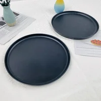 Setx4 Piezas Plato Melamina 26.5 cm Negro