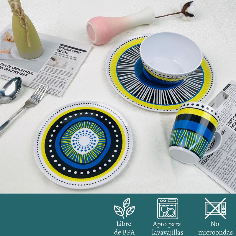 porcelana vajilla de melamina 20 piezas
