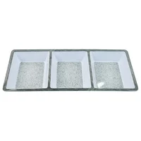 Bandeja 3 Divisiones Melamina Gris 37.7cm