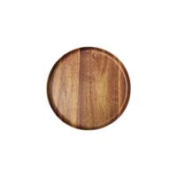 Plato Melamina Redondo 26.5 cm Madera/Negro