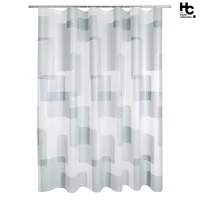 Cortina Bano 178x180 Cm Geo Gris