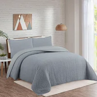 Quilt Adt Solid Doble Gris Just Home Collection