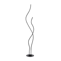 Lampara Pie LED Spiral Negro Just Home Collection