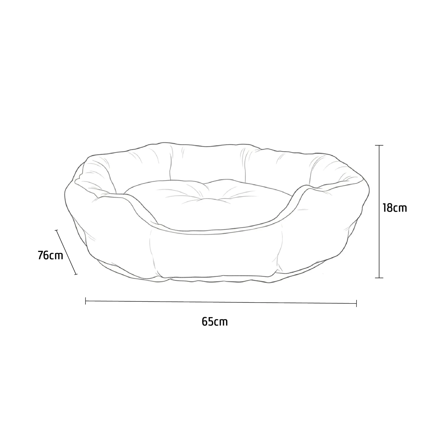 Cama Redonda Para Perro 70x65x18 cm Grande Café Petizoos 5