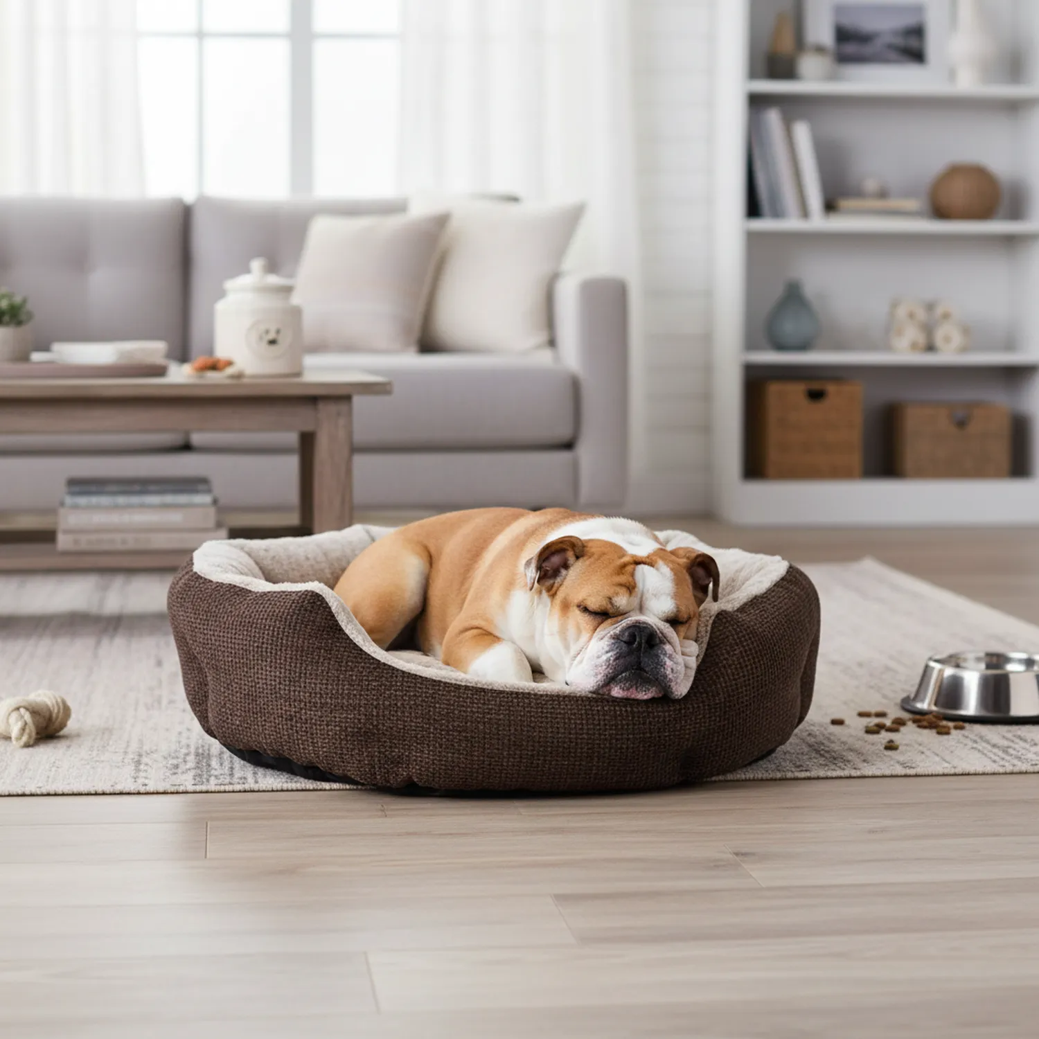 Cama Redonda Para Perro 70x65x18 cm Grande Café Petizoos