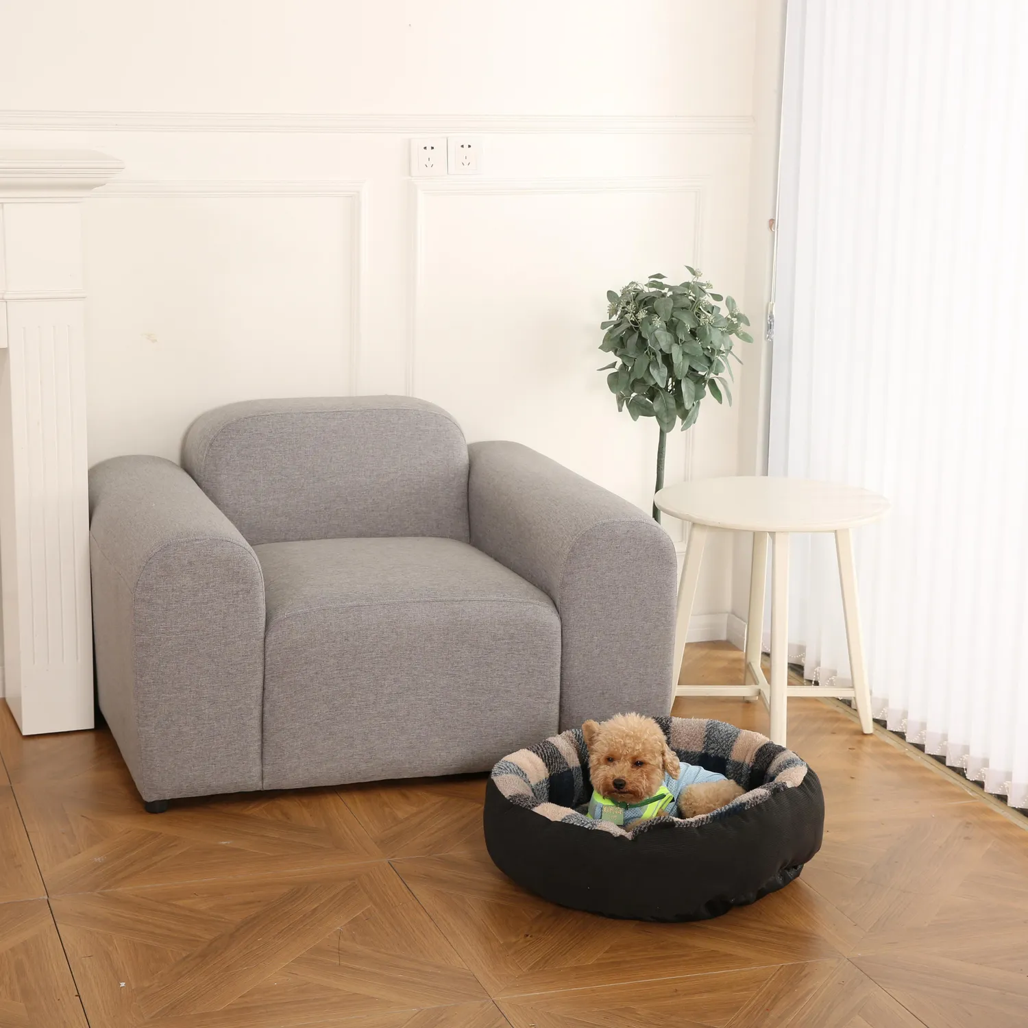 Cama Para Perro Redonda 60x60x14 Cm Marrón Petizoos 6
