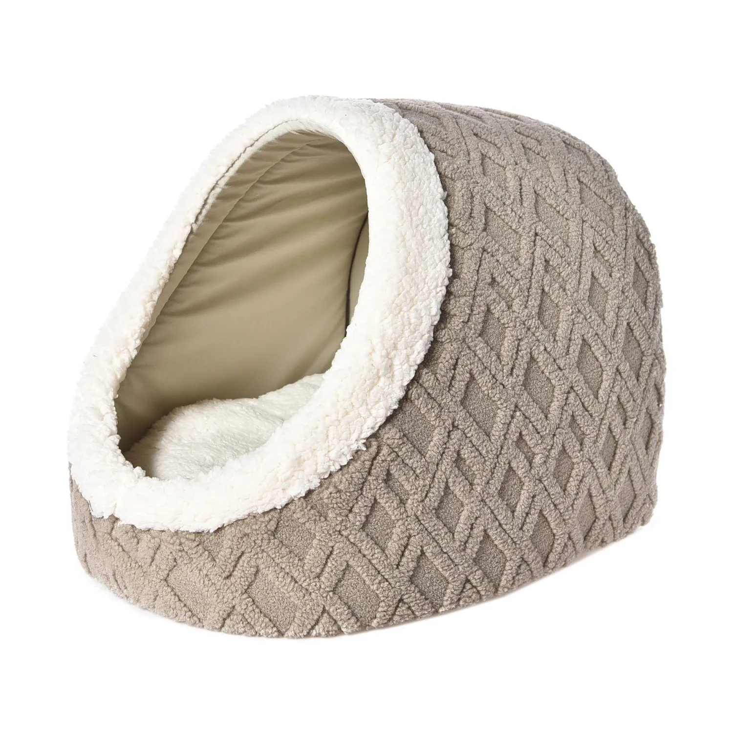 Cama Gato 48x37x36 Cm Gris/Beige Petizoos