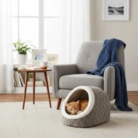 Cama Gato 48x37x36 Cm Gris/Beige Petizoos