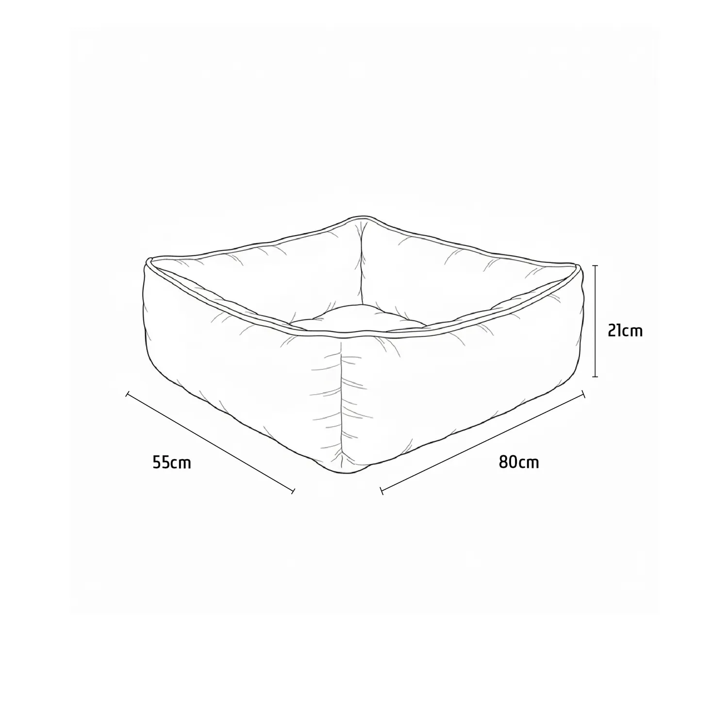 Cama Para Perro Rectangular 80x55x21 cm Grande Petizoos 4