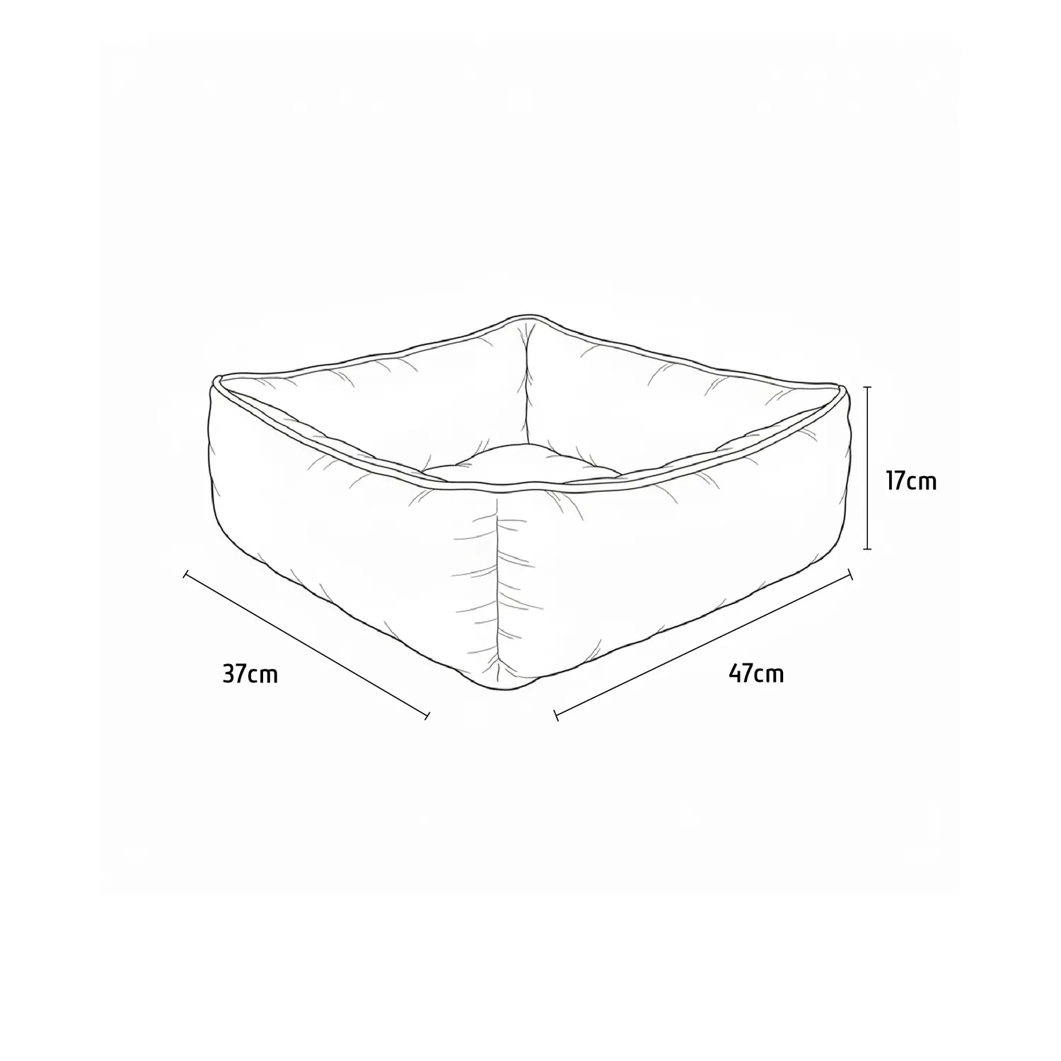 Cama Para Perro Rectangular 47x37x17cm Pequeña Petizoos 4