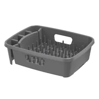 Escurridor de Platos Plastico Gris 34X43X12.6 cm
