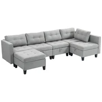 Sofá Cama 6 Puestos Narva Seccional 217x147x82 cm Gris