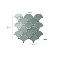 Mosaico Porcelanico Olas Verde-Azul 25.9x27.3cm