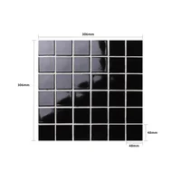 Mosaico Porcelanico Piscina Negro Brillo 30.6x30.6