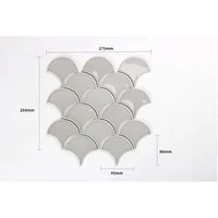 Mosaico Porcelanico Olas Gris Claro 25.9x27.3cm
