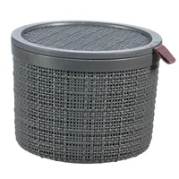 Caja Plástica Redonda con Tapa 2 litros 17x13x17 cm Gris Curver