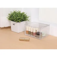 Organizador Plástico Multiuso Con Cajón 12.8x9.7x17 cm Transparente Just Home Collection