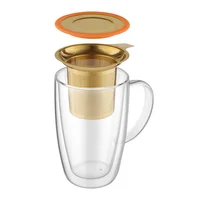 Just Home Collection Mug Vidrio Doble Pared 400ml Infu