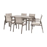 Juego Comedor Exterior 6 Puestos Metal Color Dubo