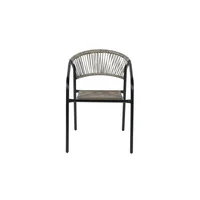 Silla Metálica Rattan Sintético con Brazos Guadalajara Gris