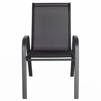 Silla Metálica con Brazos Sling Text Negro