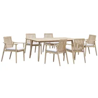 Juego Comedor Exterior 6 Puestos Madera Acacia Brasilia