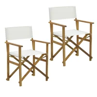 Set X 2 Sillas Plegables Tipo Director con Brazos Acacia